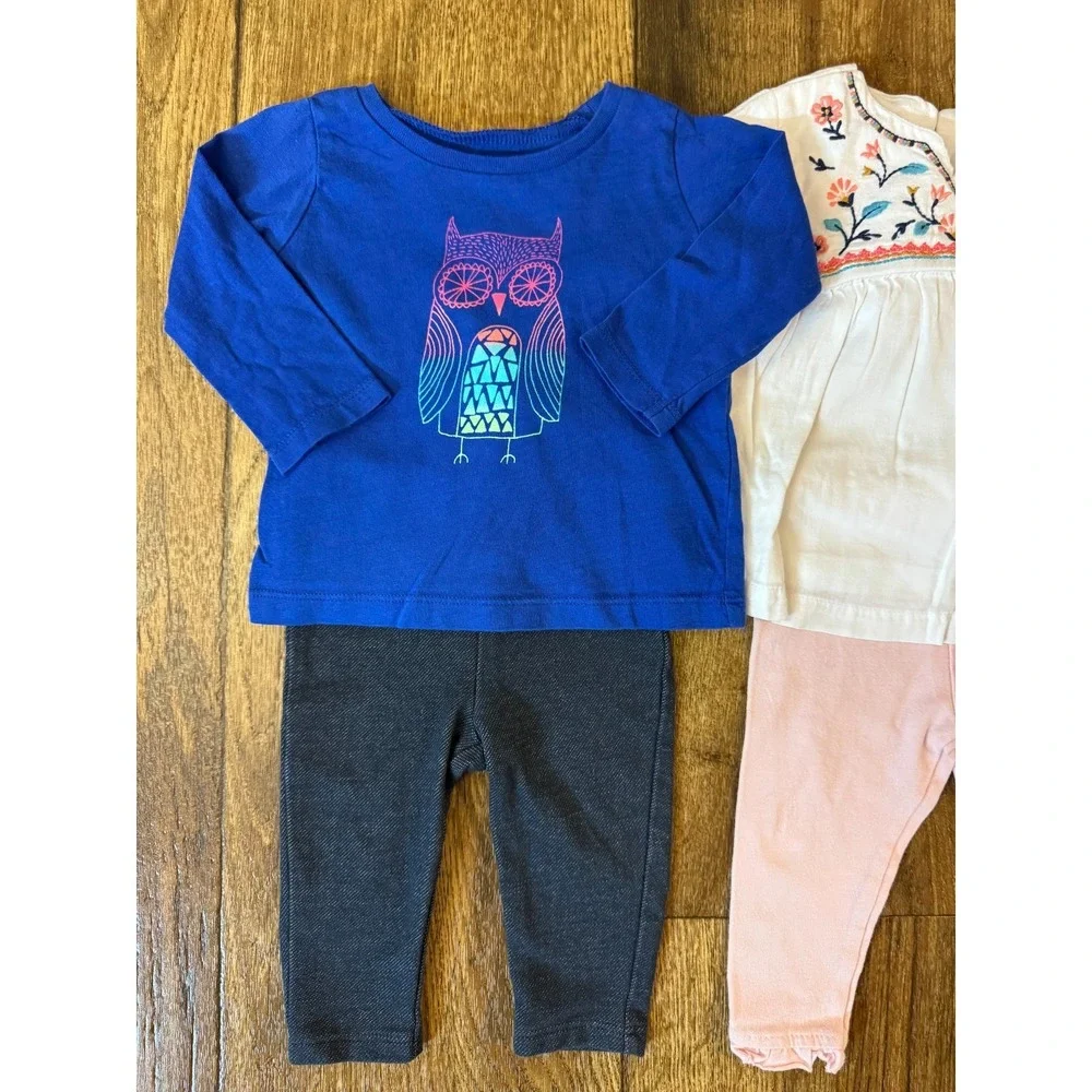 Baby Girl Outfits 6 Months Long‎ Sleeved Shirts Pants Leggings Clothes Lot Owl